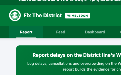 Home made cakes and baked goods, Fix the District Line info