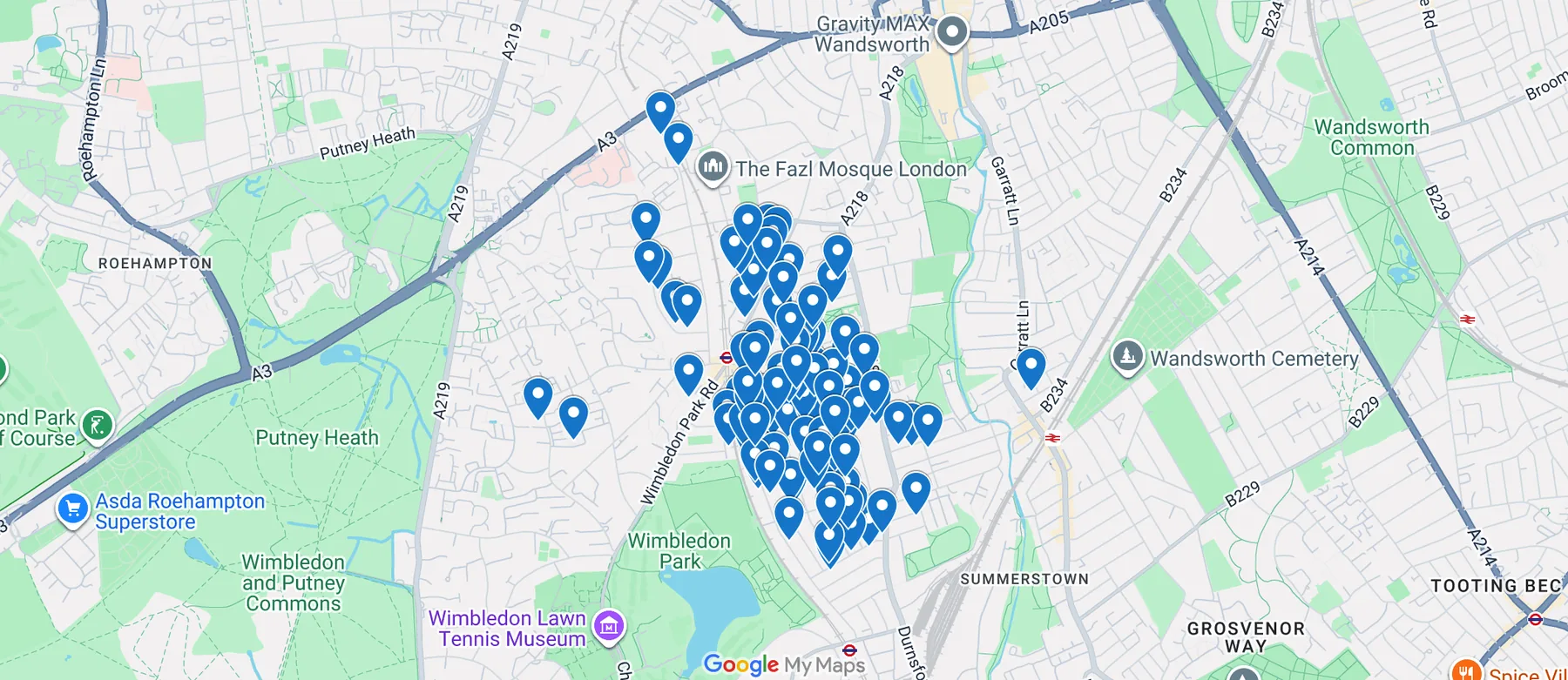 Map of last year's yard sale trail stops across Southfields